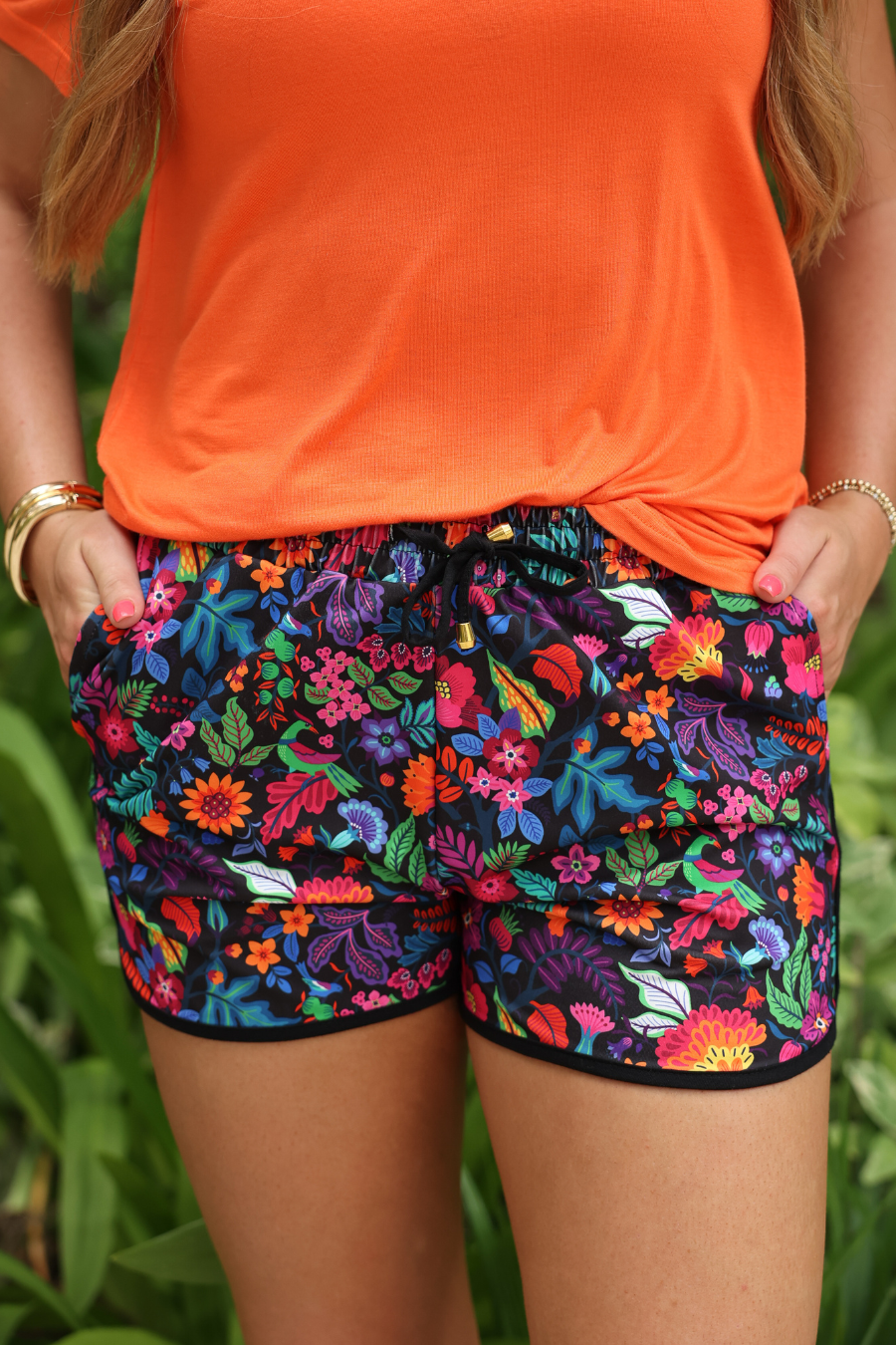 Fiesta Time Floral Everyday Shorts, Black