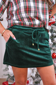 PREORDER- Velvet Hour Skort - Green - Jess Lea Boutique