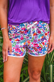Fiesta Time Floral Everyday Shorts, White