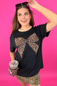 Leopard Bow Oversized Tee - Jess Lea Boutique