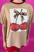 Cherry Sweet Oversized Tee - Jess Lea Boutique