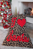 PREORDER- I Love Santa Leopard Blanket - Jess Lea Boutique