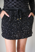 Velvet Hour Sequin Skort- Black