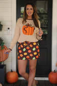 PREORDER- Harvest Hues Pumpkin Skort - Jess Lea Boutique