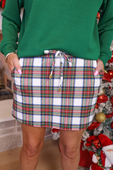 PREORDER- White Christmas Plaid Skort - Jess Lea Boutique