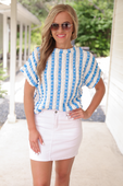 Bold And Bubbly Top, Light Blue - Jess Lea Boutique