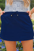 Solid Navy Skort