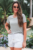 Jess Lea Basic Tee- Heathered Grey