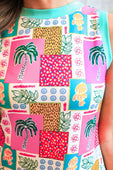 Lucy Tank Dress- Tropical Patchwork