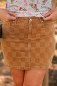 Spice It Up Checkered Denim Skirt