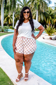 PREORDER-Your Move Checkered Drawstring Everyday Shorts - Jess Lea Wholesale