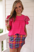 Kimber Eyelet Top, Pink - Jess Lea Boutique