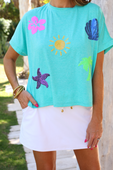 On Vacay Sequin Patch Top - Jess Lea Boutique