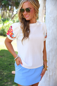 White Sands Embroidered Top - Jess Lea Boutique