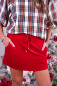 PREORDER- Velvet Hour Skort - Red - Jess Lea Boutique