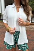 Sawyer Gauze Top, White - Jess Lea Boutique
