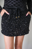 Velvet Hour Sequin Skort- Black