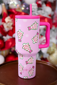 PREORDER- Bow Christmas Treat Tumbler - Jess Lea Boutique