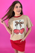 Cherry Sweet Oversized Tee - Jess Lea Boutique