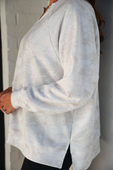 Riley French Terry Pullover- White Chloe Camo
