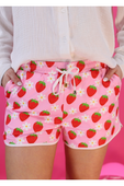 PREORDER-Strawberry Swirl Drawstring Everyday Shorts - Jess Lea Boutique
