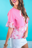 Rosy Ruffle Bow Top - Jess Lea Boutique
