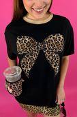 Leopard Bow Oversized Tee - Jess Lea Boutique