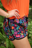 Fiesta Time Floral Everyday Shorts, Black