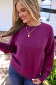 Grateful Embossed Sweater - Jess Lea Boutique