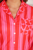 Heartfelt Stripes Ruffle Pajama Set