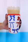 Set Of 3 Drink Sleeves, Patriotic Bow - Jess Lea Boutique