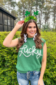 Lucky Charm Tinsel Sweater Vest - Jess Lea Boutique