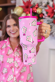 PREORDER- Bow Christmas Treat Tumbler - Jess Lea Boutique