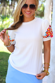 White Sands Embroidered Top - Jess Lea Boutique