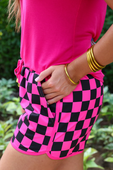 PREORDER-Pink And Black Checkered Everyday Shorts - Jess Lea Boutique