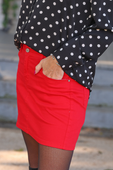 Nova Denim Skirt- Red