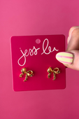 Golden Bow Studs - Jess Lea Boutique