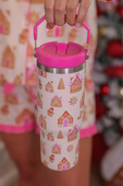 PREORDER- Gingerbread Wonderland Travel Tumbler - Jess Lea Boutique