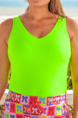 Haven V-Neck Bodysuit- Lime