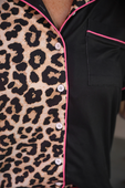Double Take Leopard Ruffle Pajama Set