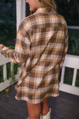 PREORDER Lola Flannel Tunic Top- Brown - Jess Lea Boutique