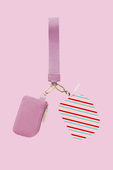 Double Pouch Wristlet- Candy Stripes