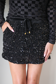 Velvet Hour Sequin Skort- Black