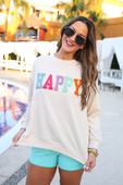 Happy Patch Pullover - Jess Lea Boutique