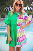 New To Town Dress, Green - Jess Lea Boutique