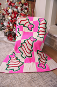 PREORDER- Checkered Bow Christmas Treat Blanket - Jess Lea Boutique