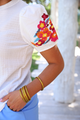 White Sands Embroidered Top - Jess Lea Boutique
