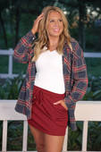 PREORDER Lola Flannel Tunic Top- Navy - Jess Lea Boutique