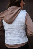 Delilah Puffer Vest- White Chloe Camo