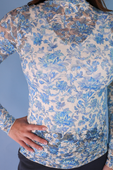 Kylie Lace Top- Blue Romance